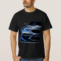 Moderne Sportwagen-Neon-Scheinwerfer-Grafik-T-Shir