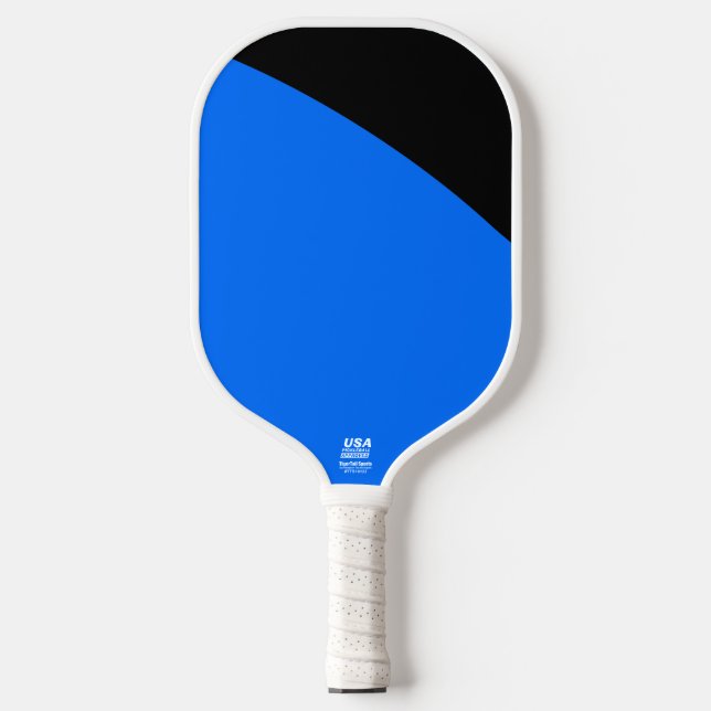 Moderne Sporty Fun Bright Red Blue Black Curves Pickleball Schläger (Vorderseite)