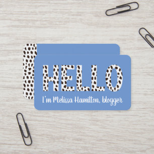 Moderne Spots HELLO I'm Name Personalisiert Busine Visitenkarte