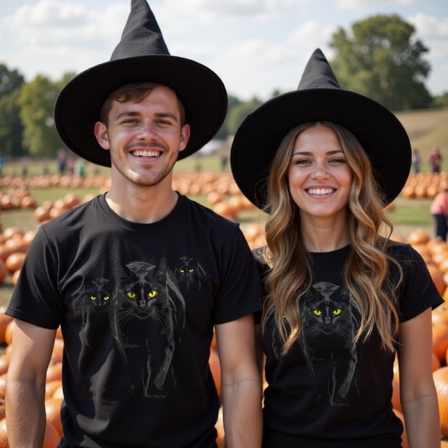 Moderne spöttische schwarze Katze Schattengotik Su T-Shirt (Von Creator hochgeladen)