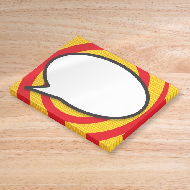 Moderne Sprechblase Lustiges Comicbuch Post-it Klebezettel (Modern Speech Bubble Funny Comic Book Post-it Notes)
