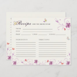 Moderne Spring Butterfly Brautparty Rezept Card