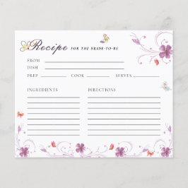 Moderne Spring Butterfly Brautparty Rezept Card