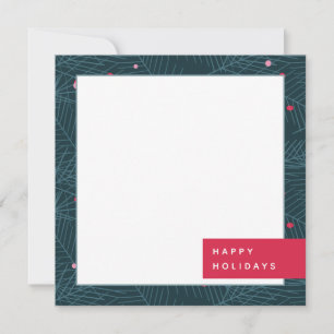 Moderne Spruce Custom Happy Holidays Note Card Dankeskarte