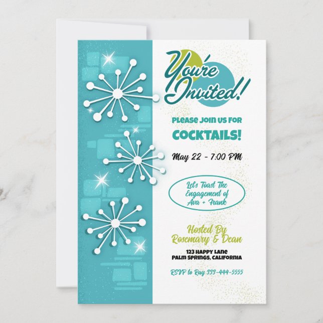 Moderne Sputniks-Party Einladungen des Mittelalter (Vorderseite)