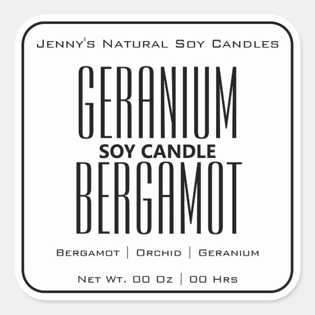 Moderne Square Border einfache Schlichte weiße Ker Quadratischer Aufkleber (Vorderseite)