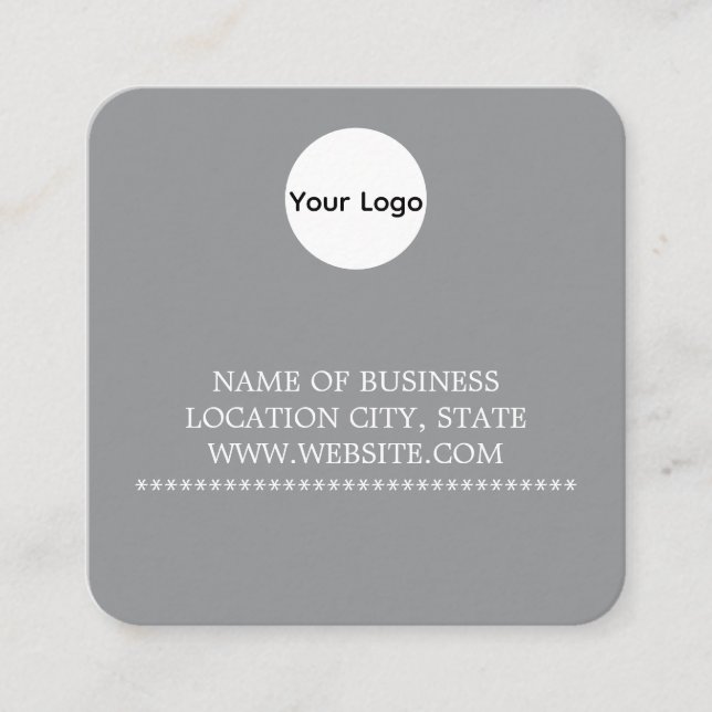Moderne Square Business Card mit QR Code Quadratische Visitenkarte (Vorderseite)
