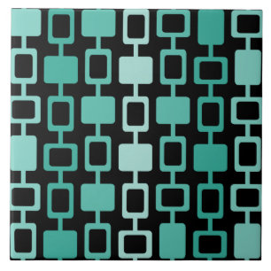 Moderne Square Columns Black Aquamarine Fliese