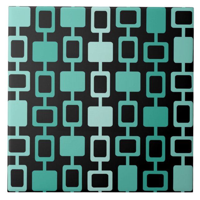 Moderne Square Columns Black Aquamarine Fliese (Vorderseite)