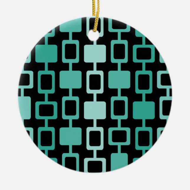 Moderne Square Columns Black Aquamarine Keramik Ornament (Vorne)