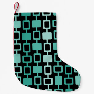 Moderne Square Columns Black Aquamarine Kleiner Weihnachtsstrumpf