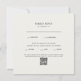 Moderne Square Cream Wedding QR Code UAWG