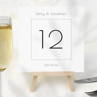Moderne Square Foto Wedding Tischnummer Card