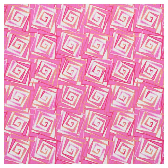 Moderne Square Spirals aus der Mitte des Jahrhunde Stoff (Muster)