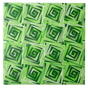 Moderne Square Spirals, Jade Green Fliese