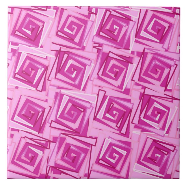 Moderne Square Spirals, Orchid und Violet Fliese (Vorderseite)