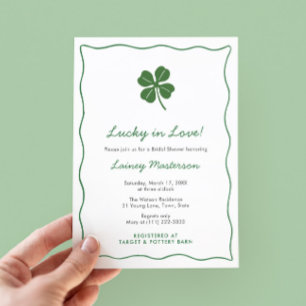 Moderne Squiggle St. Patrick Hochzeitsdusche Einladung