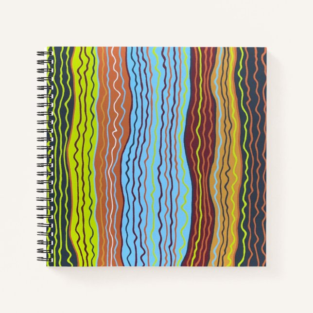 Moderne Squiggles 4 Notebook Notizbuch (Vorderseite)