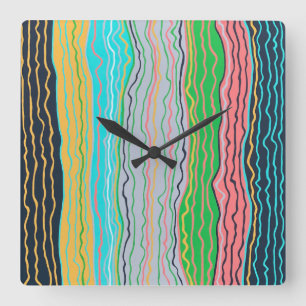 Moderne Squiggles Wall Clock Quadratische Wanduhr