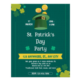 Moderne St. Patrick's Day Party-Einladung nach Maß Poster