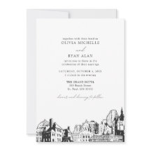 Moderne St. Paul Skyline Black & White Wedding