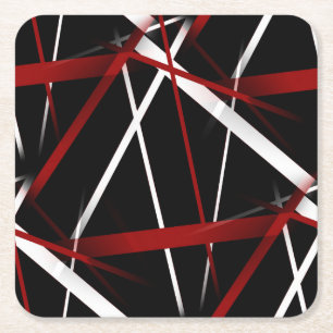 Moderne städtische Geometrie in Schwarz, Weiß und  Rechteckiger Pappuntersetzer