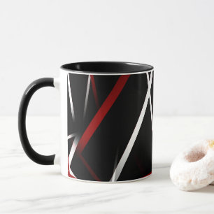 Moderne städtische Geometrie in Schwarz, Weiß und Tasse