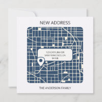 Moderne Stadtkarte weist neue Adresse in Bewegung 