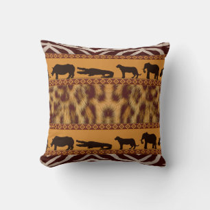 Moderne Stammes- Afrikanische Leoparden Muster Tie Kissen