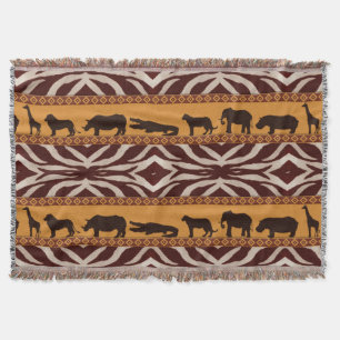 Moderne Stammes- Afrikanische Zebramuster-Tierprin Decke