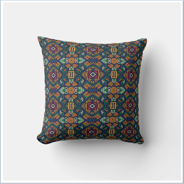 Moderne Stammes-Ethno-Geometrie-Muster Kissen (Von Creator hochgeladen)