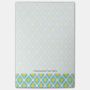 Moderne Stammes-Ikat-Blau-Gelb-Mode Post-it Klebezettel
