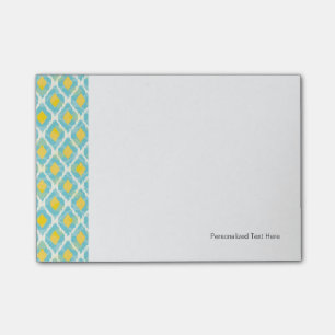 Moderne Stammes-Ikat-Blau-Gelb-Mode Post-it Klebezettel
