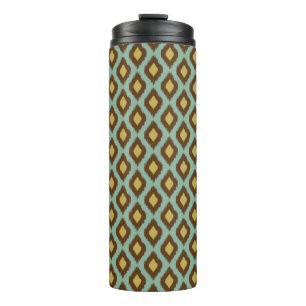 Moderne Stammes-Ikat-Blau Gelb Modern Thermosbecher
