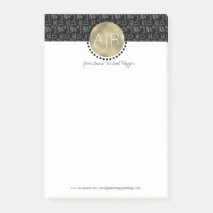 Moderne Stammes-Simulationsfolie-Monogramm Post-it Klebezettel