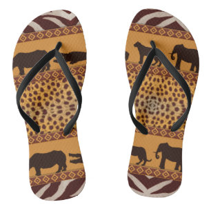 Moderne Stammesafrikanische Gepard-Muster-Tierprin Flip Flops