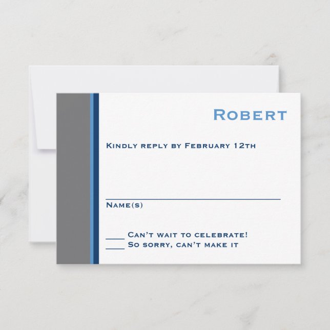 Moderne Star Bar Mitzvah Response Card RSVP Karte (Vorderseite)