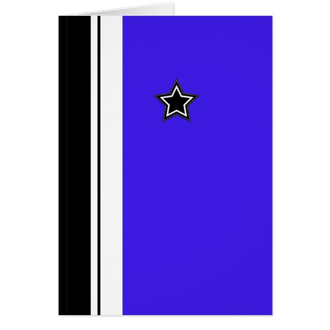Moderne Star Grußkarte Electric Blue White (Vorne)