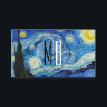 Moderne Starry Night Van Gogh Visitenkarte<br><div class="desc">Diese auffälligen Visitenkarten zeigen das Bild von Vincent van Gogh aus dem Jahr 1889, das eine Szene zeigt, die von seinem Schlafzimmer aus auf dem Asyl basiert, in dem er bleibe. Es verwendet reiche blaue Pigmente und ziemlich seltene indische gelbe Pigmente. Überraschenderweise scheint es ihm nicht besonders gefallen zu haben....</div>