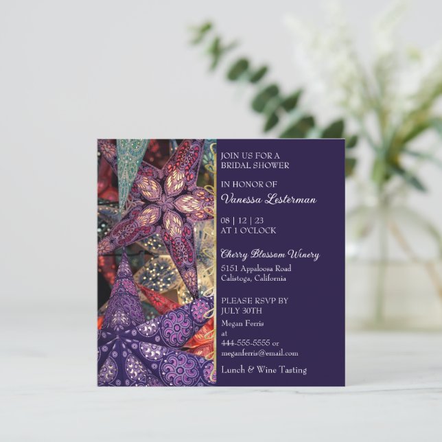 Moderne Stars Bridal Dusche Einladung (Stehend Vorderseite)