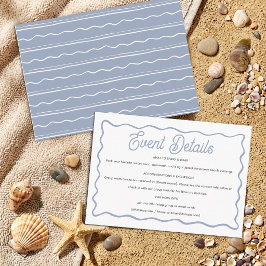 Moderne staubblaue Details für eine Strandparty Begleitkarte