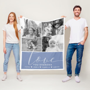 Moderne staubblaue Fotos Liebe Personalisiert Fleecedecke