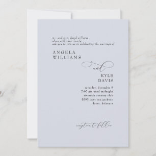 Moderne staubblaue Hochzeitseinladung der Eltern d Einladung