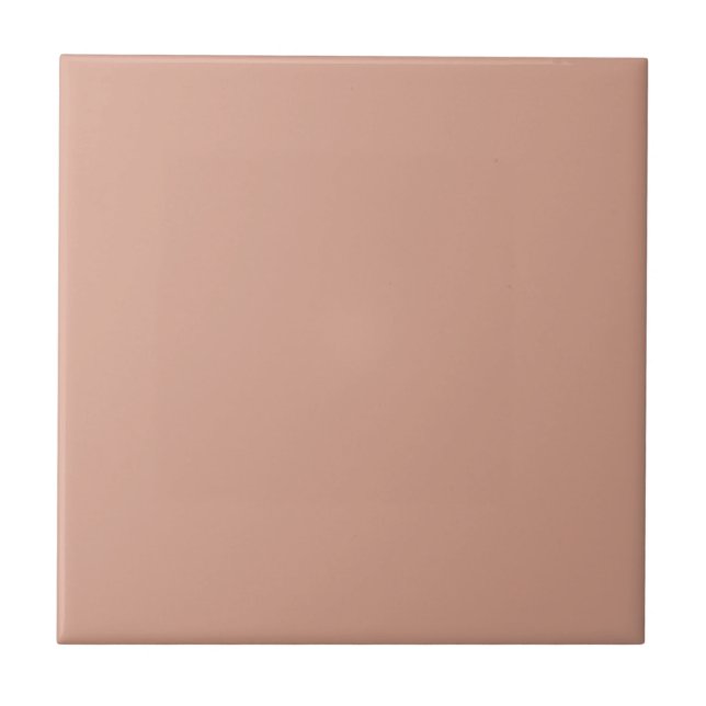 Moderne staubige Pfirsich-Rosa einfarbig Fliese (Vorderseite)