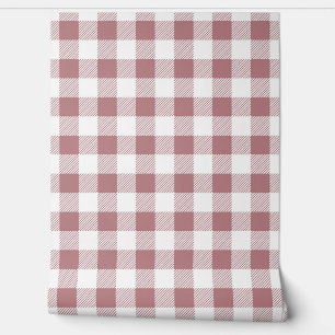 Moderne staubige rosa Gingham-Karo Tapete