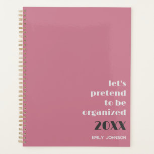 Moderne staubige rosa Sei organisiert Name 2026 Planer