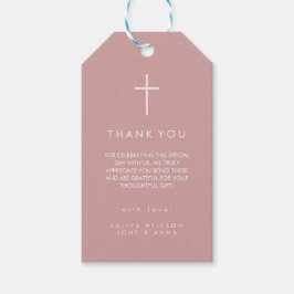 Moderne, staubige rosa Taufe Geschenkanhänger