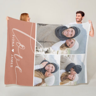 Moderne staubige Rose-Fotos Liebe Personalisiert Fleecedecke
