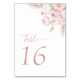 moderne staubige Rose Tischnummer