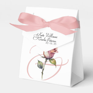 Moderne staubige Rosen-Sommer-Blush-Hochzeitsgunst Geschenkschachtel